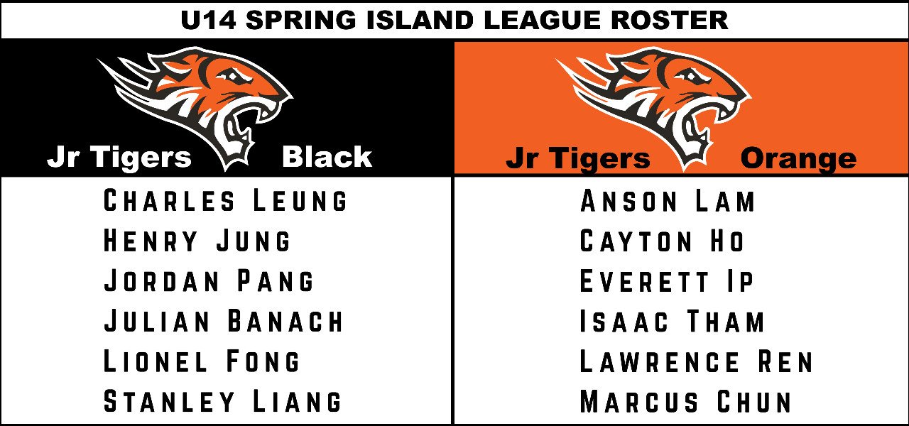 U14 SPRING ISLAND LEAGUE ROSTER 
