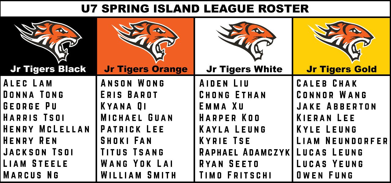 U7 SPRING ISLAND LEAGUE ROSTER