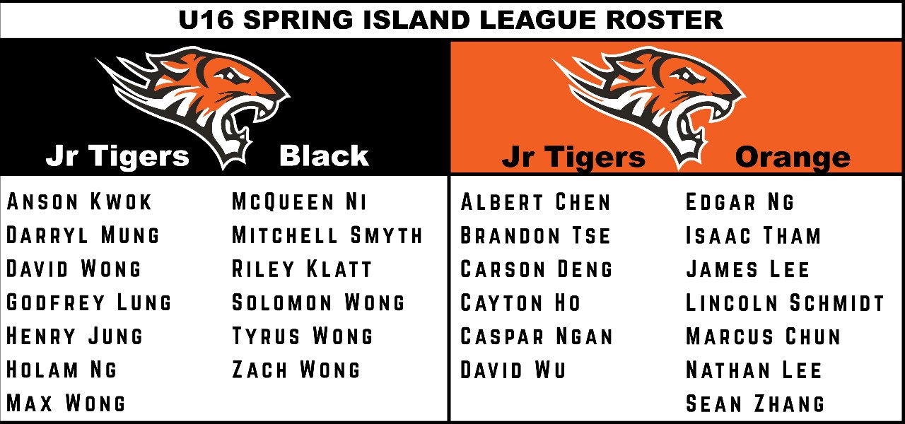 U16 SPRING ISLAND LEAGUE ROSTER 