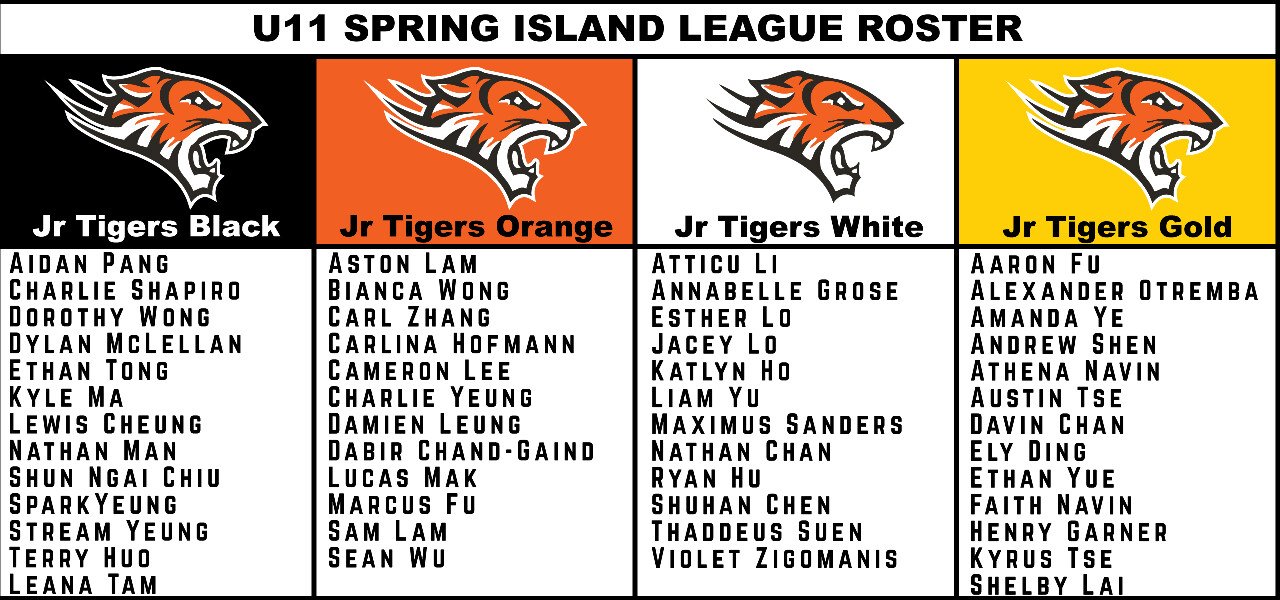 U11 SPRING ISLAND LEAGUE ROSTER